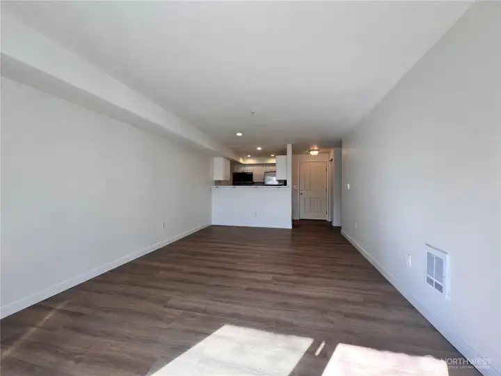 Living room/Dining Room View to Kitchen
