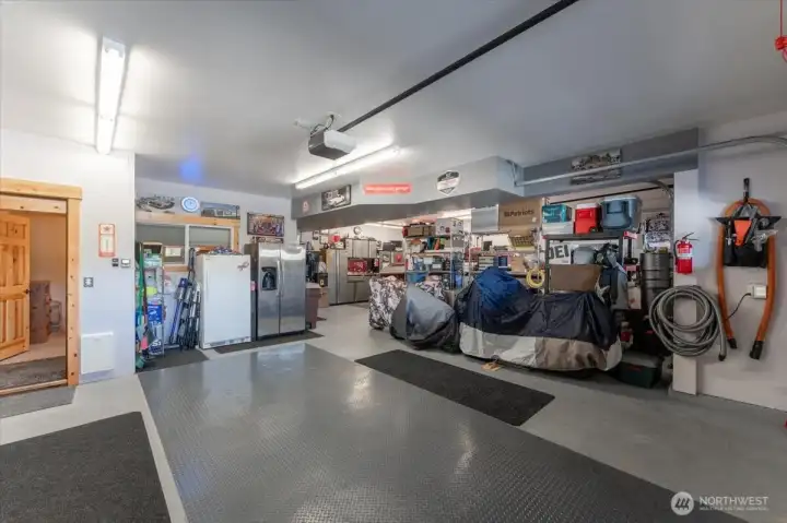 Inside the sparkling clean 3-car garage.