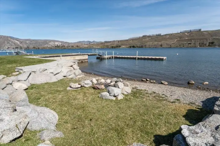 Community dock and firepit area.