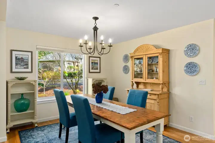 Dining room is large enough for a crowd and can accommodate a sideboard or china cabinet.