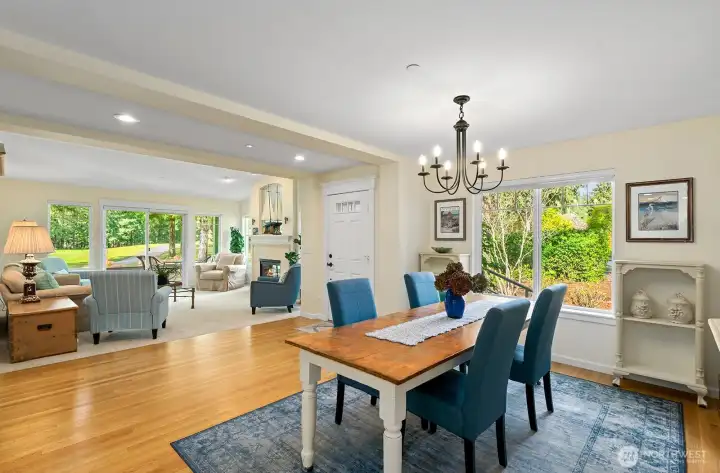 Perfect spot to gather for meals while overlooking the greens