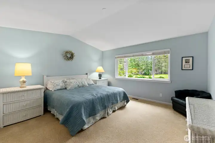 Primary suite with peaceful golf course outlook