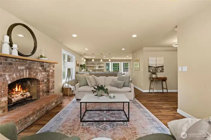 Open Concept living room to kitchen