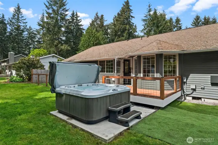 Privacy and hot tub