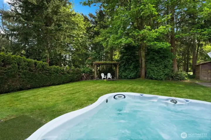 Hot tub and firepit