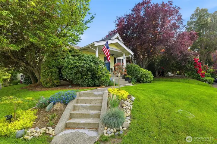 Steps that lead you up to your front porch.