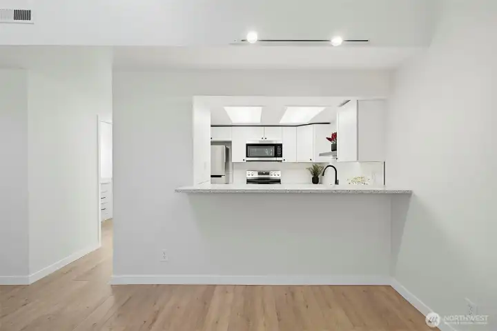 Eating area off kitchen and living room Eating area off kitchen and living room