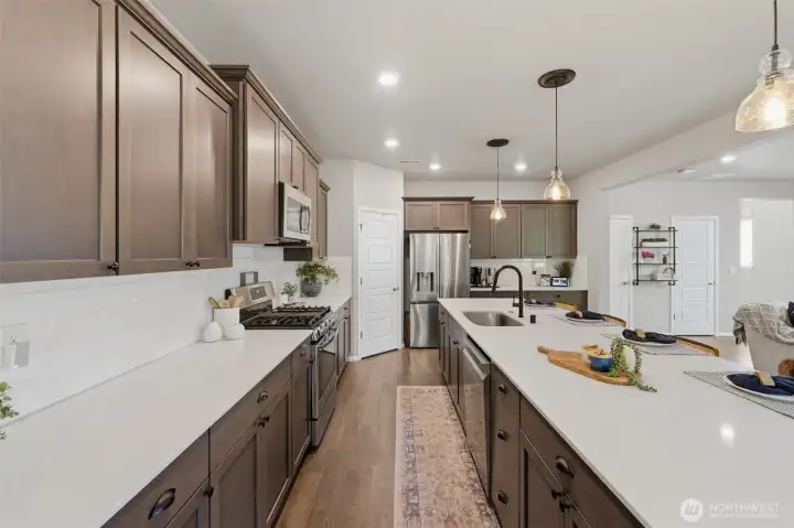 Custom shelves in the walk in pantry