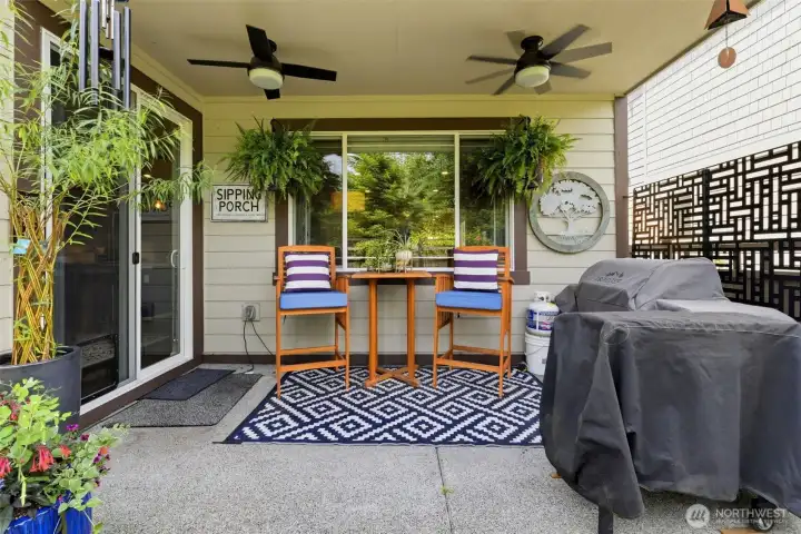 Stay cool on your covered patio with fans