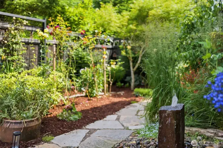 This yard is a gardeners paradise!