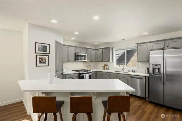 Beautifully updated and remodeled kitchen with generous pantry space