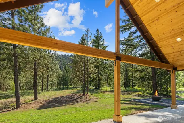 Gas fire pit included