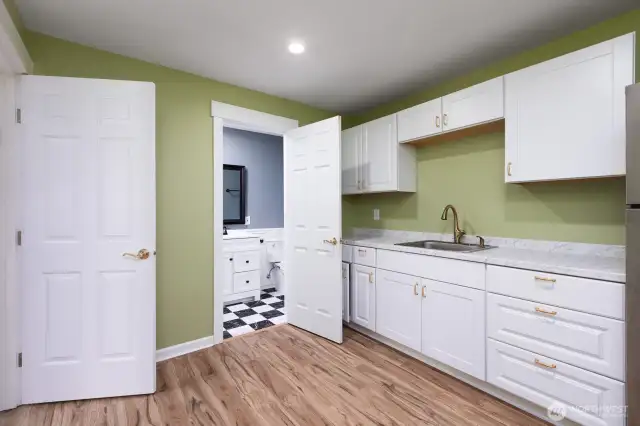 Basement Kitchenette and half bath