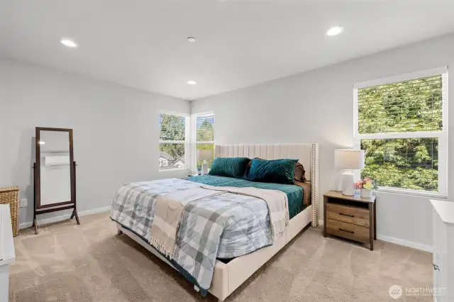 Spacious Primary Bedroom (king sized bed for reference)