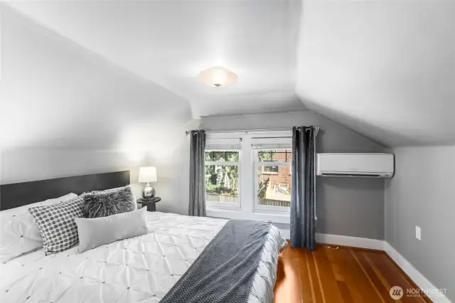Upstairs bedroom with mini split.