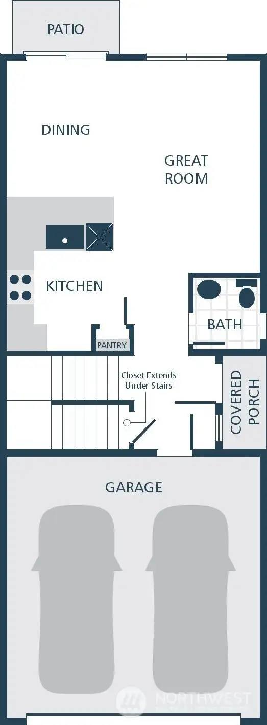 IMAGE IS A RENDERING Photographs are for illustrative purposes only. Features, finishes, interior/exterior colors, landscaping and floorplan shown may vary from actual homes built.