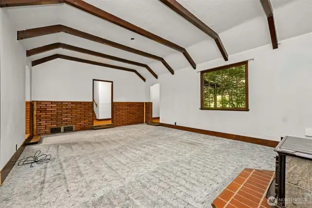Gorgeous rebuilt window capturing the timelessness felt at this fairytale property.