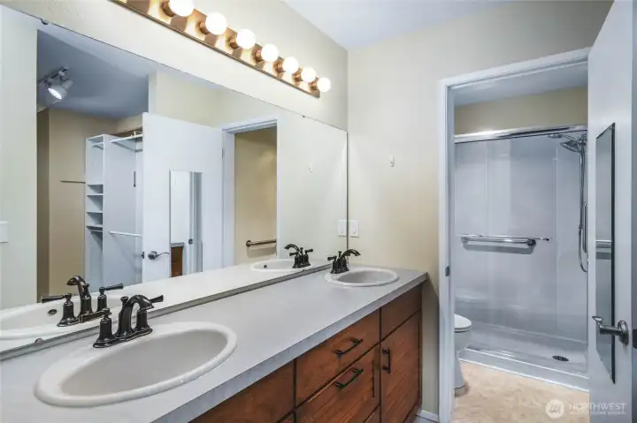 Updated Primary Bath with Walk In Shower