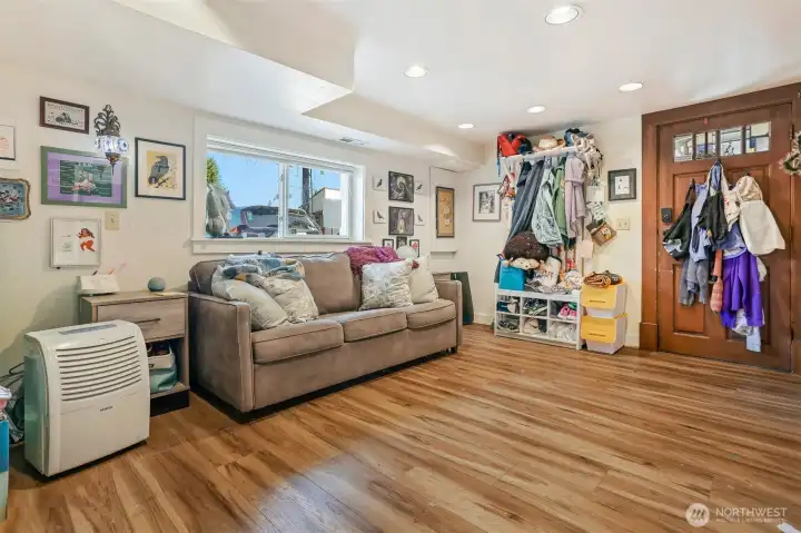 Basement bonus room with separate entry from W Emerson St