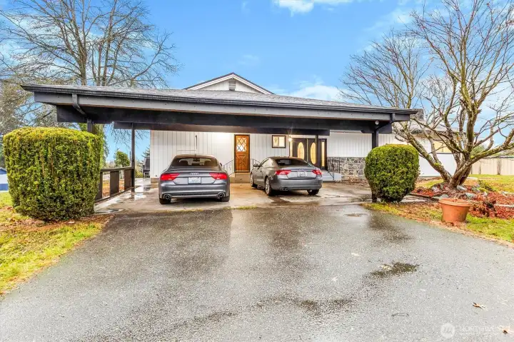 Carport front of house