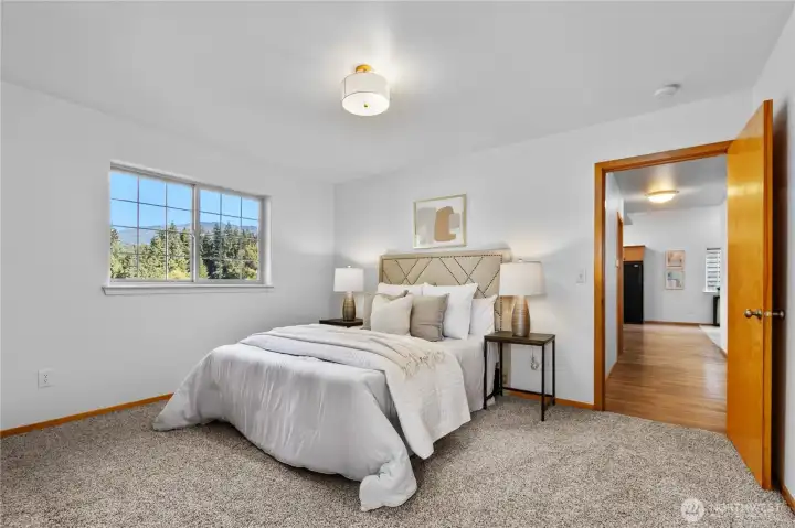 Spacious primary with ensuite bath