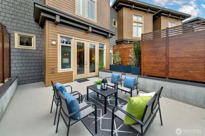 Expansive and private patio
