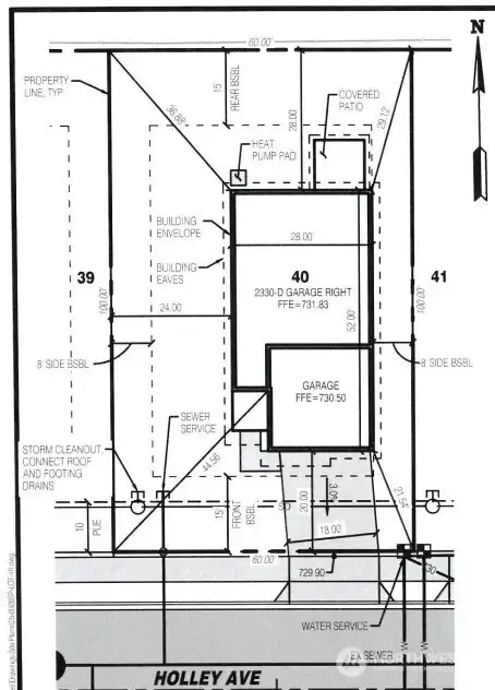 Site plan of actual home on the lot