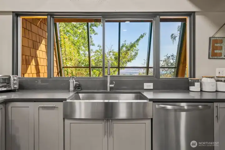 A view from every room, even when doing the dishes!