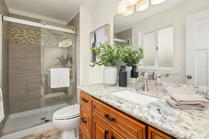 Attached primary bathroom.