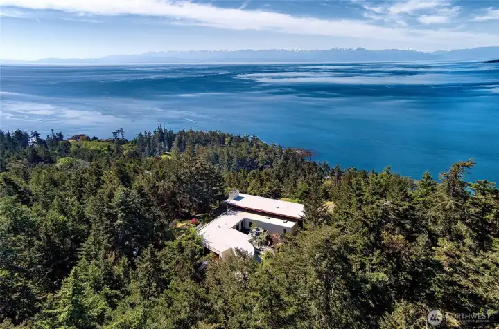 Home perched on Westside of San Juan Island facing S/SW