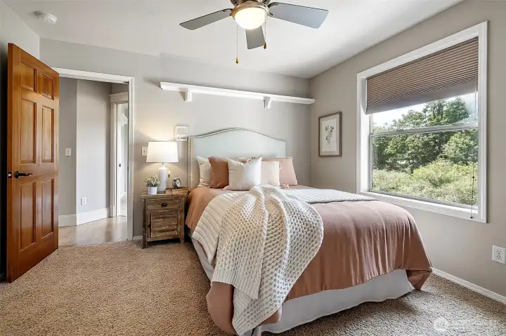 This bedroom has its own ensuite.