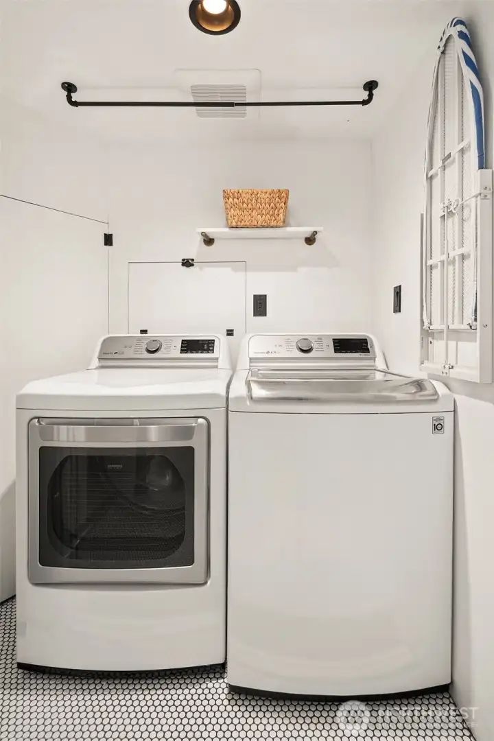 Lower level laundry area.