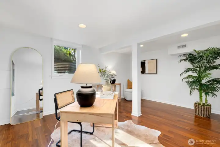 The fourth bedroom has the egress window and uses a walk-in closet that sits JUST outside of the bedroom door. The fourth bedroom has the egress window and uses a walk-in closet that sits JUST outside of the bedroom door.