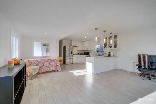 View from front entry, living-dining open kitchen