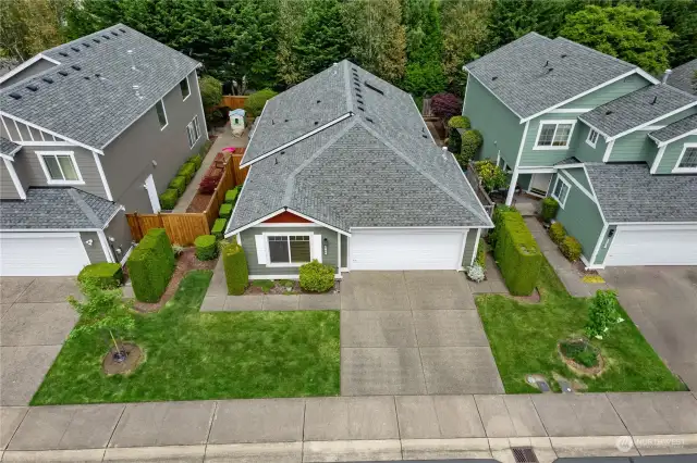 Aerial view of home.