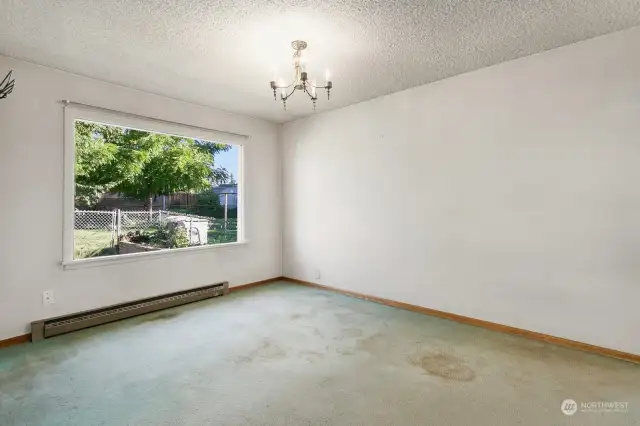 Dining room off of kitchen and living room.