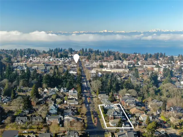 looking West on Admiral Way toward Admiral Junction.