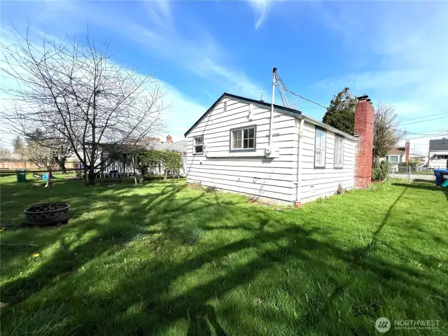 Large flat backyard