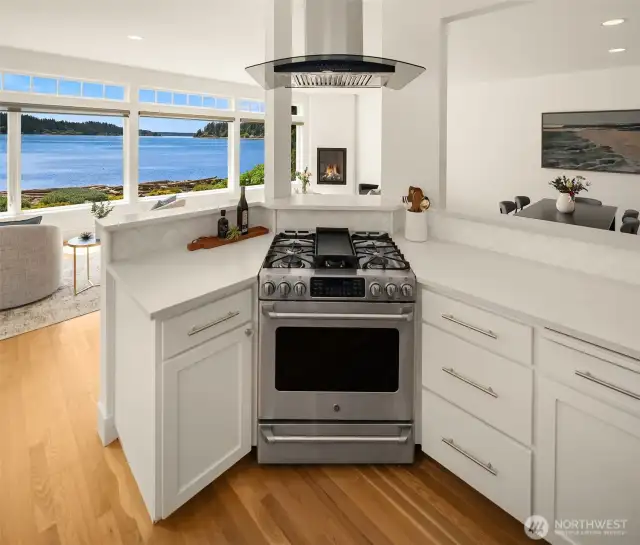 Enjoy cooking with lots of natural light in a central location.