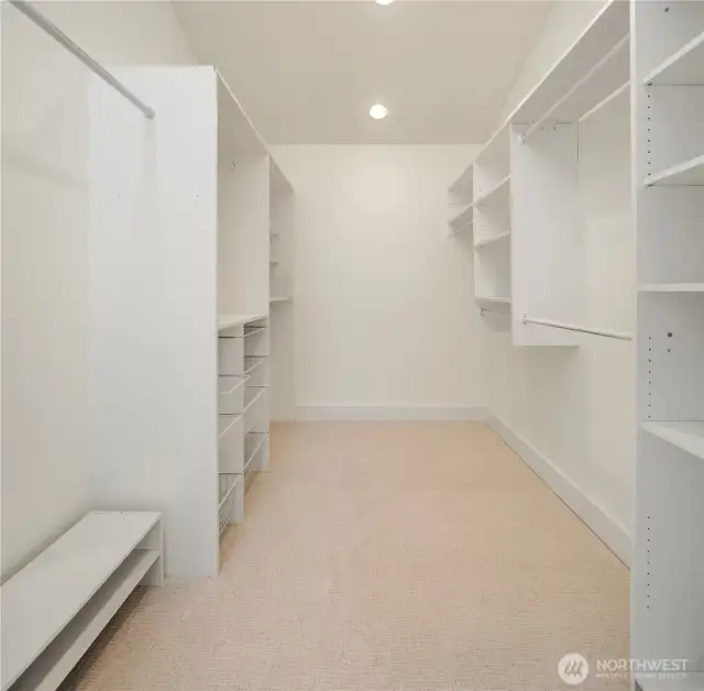 Primary walk-in closet.