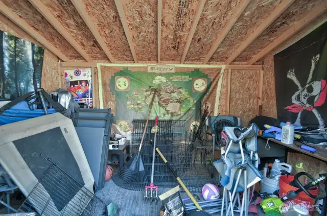 Inside storage shed