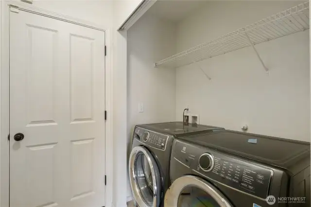 Laundry Area. Door to garage. Also Door to Half Bath.