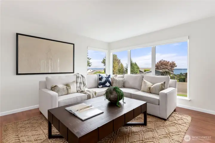 Gorgeous view of the Sound from Living Room!