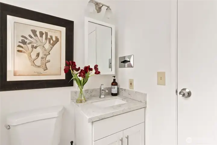 Powder Room half bath off of laundry room on main floor!