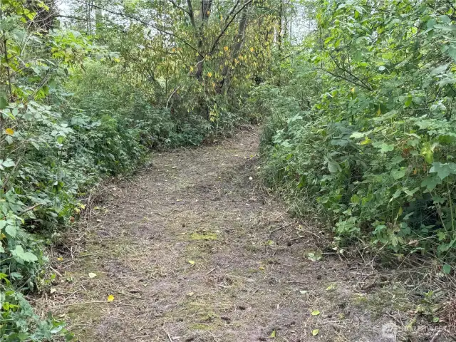 follow the trail through the property and to the water