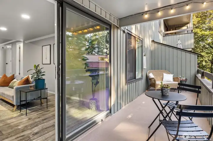 Large patio for sunsets and entertaining.