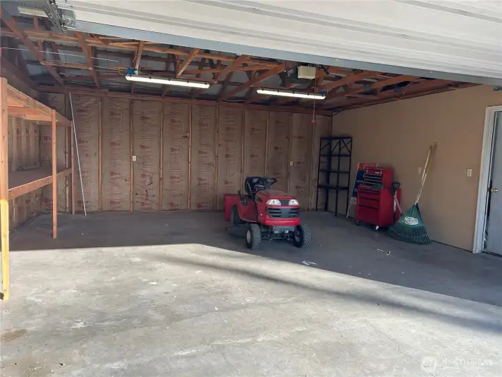 Interior of double side of garage.