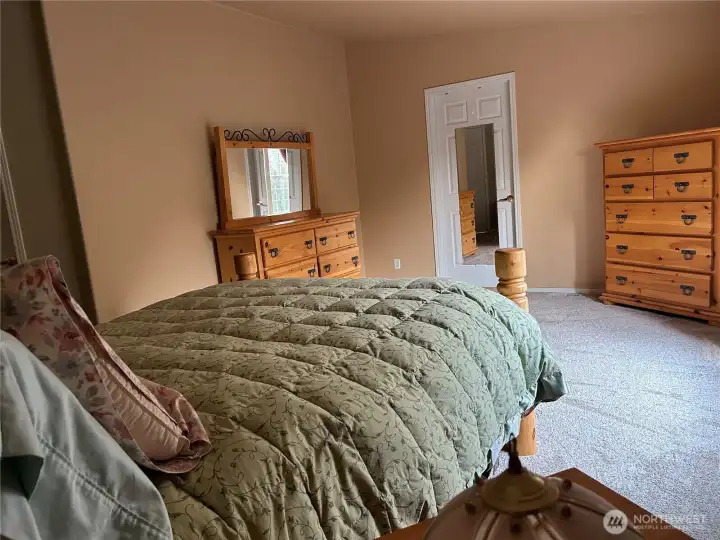 Primary bedroom. Door to primary bath.  Walk in closet on the left.