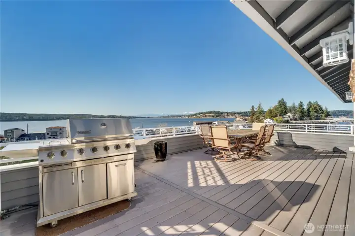 Expansive view deck from your main level is perfect to watch the boats and weather pass by.