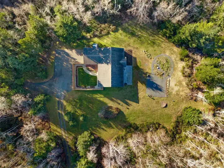 aerial shoaerial shot of the property. RV parking, fire pit, gardens, room for horses or boat storage & privacy.t of the property. RV parking, fire pit, gardens, room for horses or boat storage.